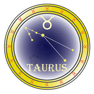 zodiac 符号图鲁斯插图星座八字十二生肖数字星星圆圈背景图片