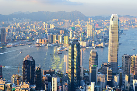 香港旅游建筑物天空城市商业港口地标背景图片