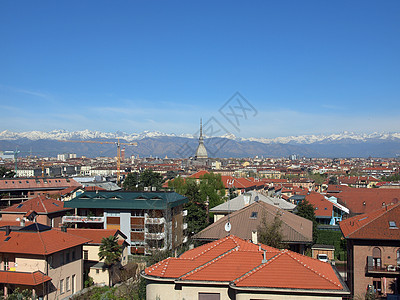 都灵视图山脉爬坡中心天线天际全景城市鸟眼图片