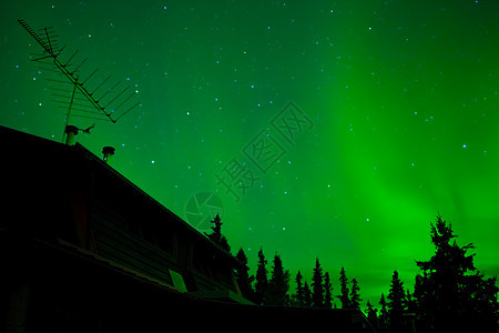 北光亚暴天线天空天文学地区宇宙北极光夜空北极星星星例外图片