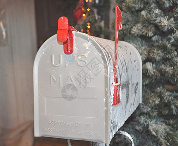 邮箱红色邮政盒子邮件白色家庭船运邮资邮寄背景图片
