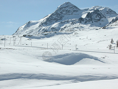 伯尔尼纳场景冰川滑雪全景发动机运动山脉图片