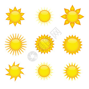 太阳图标天气圆圈温度天空乐趣橙子插图晴天活力收藏图片