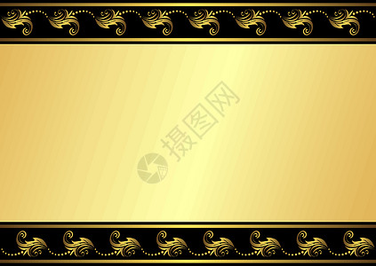 古卡卡卷曲对称金属卡片框架坡度插图边界金子商业图片