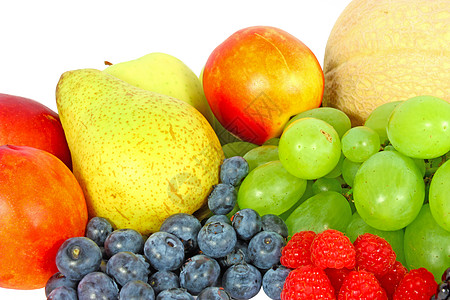 水果混合橙子食物覆盆子营养绿色白色黄色浆果红色甜点图片