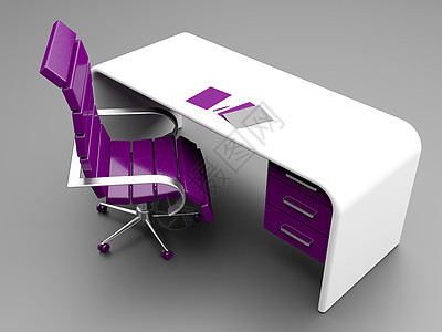 以紫色和白色颜色制作的时髦工作场所图片