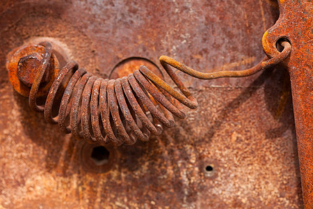 鲁斯春春的近身弹性环形金属螺旋发条棕色机械阴影圆形紧张图片