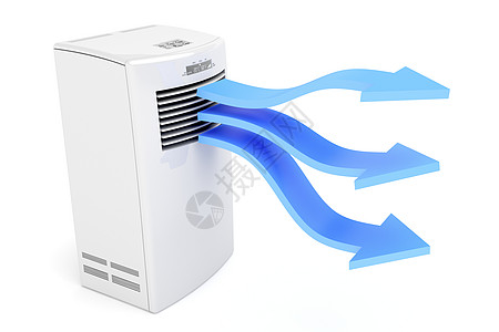 吹冷空气的空调机技术净化器电子产品蓝色气候器具加湿器塑料护发素发泄图片