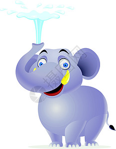 有趣的大象危险漫画荒野夹子哺乳动物艺术微笑洗澡乐趣野生动物图片