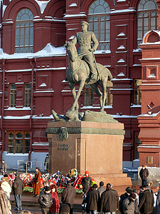俄罗斯莫斯科国家历史博物馆雕塑中心元帅星星街道历史蓝色雕像建筑学景观图片