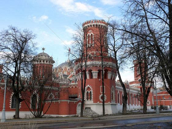 Petrovski在俄罗斯莫斯科的宫殿旅行财产建筑学艺术房子首都柱子城市建筑历史地标图片