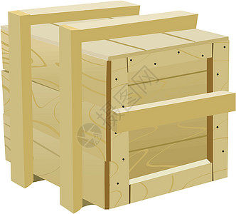 木箱运输商品出口白色轮廓木头包装案件松树棕色图片