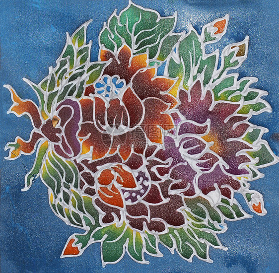 Batik 设计图案蜡染纺织品画像创造力花卉文化棉布图片