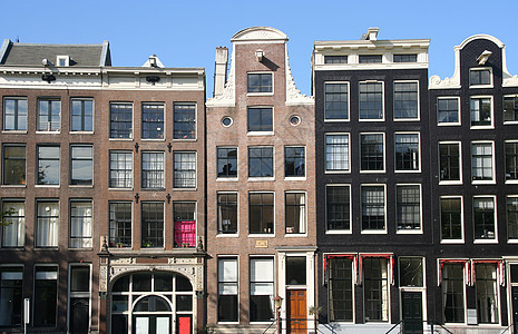 阿姆斯特丹运河房屋豪宅建筑物城市历史街道住宅建筑学背景图片