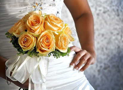圆环花朵裙子婚礼黄色新娘白色花束婚姻玫瑰扫视图片