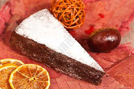栗子蛋糕巧克力美食板栗蛋糕季节性营养棕色甜点饮食糕点图片