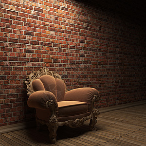 照明砖墙和椅子石匠护岸建筑师石方砖块建筑纹理风化沙发座位图片