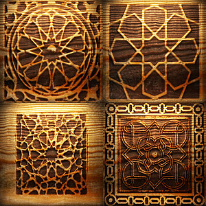 Retro木制装饰物日志卡片奢华墙纸雕刻艺术装饰框架装饰品材料图片