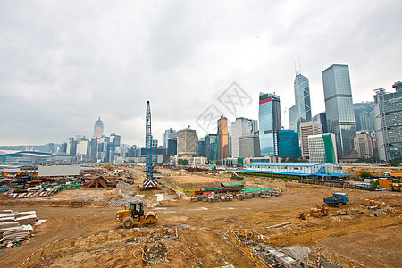 香港新高速公路的建设工地商业建造劳动城市工程领班街道金属项目起重机图片