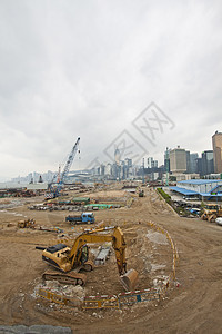 香港新高速公路的建设工地项目城市劳动金属构造进步街道领班起重机建筑学图片