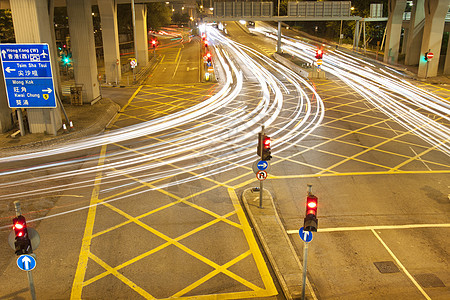 夜间在香港的交通街道天空小时商业地标市中心旅游办公室驾驶摩天大楼图片