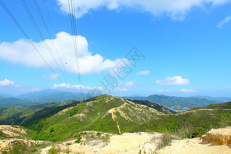 香港美丽的山地风景全景太阳顶峰远足岩石季节晴天水库阳光环境图片