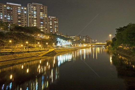 晚上在市中心的香港景观住宅商业场景屯门家庭土地住房城市财产图片