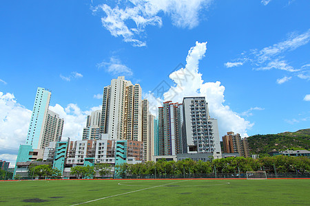 香港市中心土地天空住房建筑城市家庭民众房子景观蓝色图片