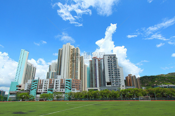 香港市中心土地天空住房建筑城市家庭民众房子景观蓝色图片