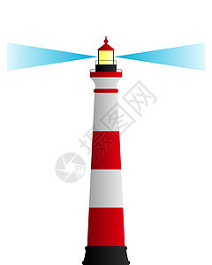 灯塔航行白色插图导航海洋黄色支撑海岸蓝色信号图片