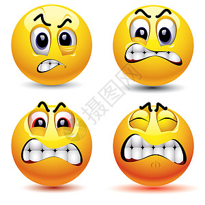 笑脸情感挫折神经症表情符号神经艺术压力插图动画图片