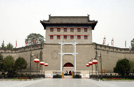 西安市中心 Trawbridge 和大城风化石头旅游建筑学市中心护城河地砖历史绳索建筑风格图片