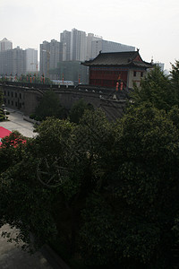 西安市中心 南门的庭院 红色历史市中心地砖石头红地毯建筑学旅行建筑风格横幅旅游图片