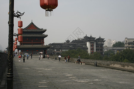 西安市中心 南门的绿灯侠狮子建筑风格地砖风化旅游护城河石头横幅旅行建筑学图片