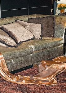 沙发椅子装饰房间红色座位硬木织物雕刻艺术奢华图片
