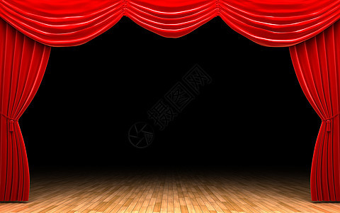 红色天鹅绒幕幕幕开场织物行动剧场气氛手势播音员艺术展示歌剧场景背景图片