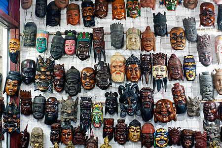 中国面具 - 摄于中国广西阳朔洋人街背景图片