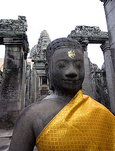 布达女神像金子高棉语高棉文化佛教徒宗教建筑雕像图片