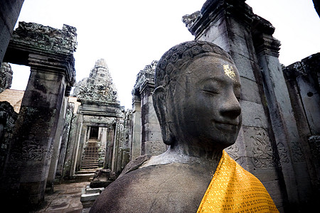 布达女神像文化宗教高棉金子雕像建筑佛教徒高棉语图片