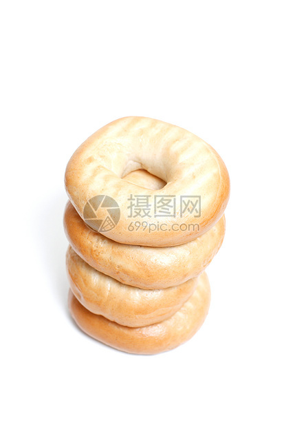 百吉饼小麦面包摄影反射饮食白色食物圆圈棕色早餐图片
