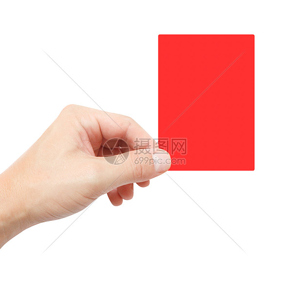 红卡警告足球手指惩戒空白白色游戏红色床单男人图片