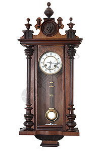 旧的墙时钟家具阴影钟表古董装饰品小时棕色木头历史时间图片