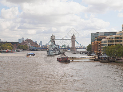 伦敦泰晤士河银行王国全景英语图片