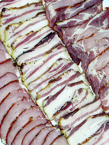 肉和香肠制品美食家冷食厨房店铺熏肉猪肉食物原油早餐烹饪图片