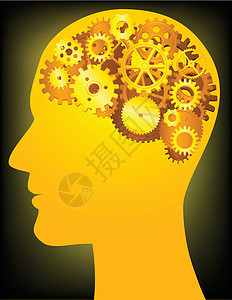 人头与 gea思考机械男人战略头脑车轮引擎工作科学商业图片