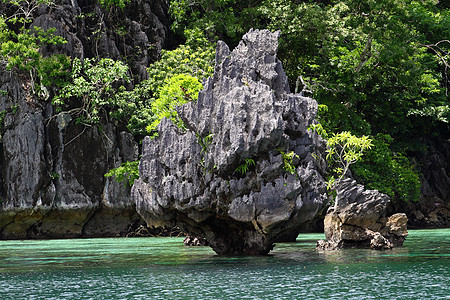 菲律宾自然天堂 自然天堂冠冕柱子勘探旅行岩石石头天空晴天热带风景图片