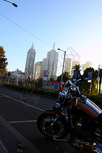 澳大利亚墨尔本电车景观摩天大楼市中心铁路中心天空街道旅游旅行图片