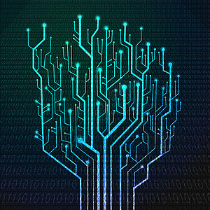 树形电路板技术插图硬件工程艺术活力计算打印高科技背景图片