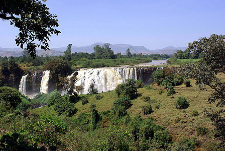 埃塞俄比亚的瀑布风景激流蓝色荒野图片