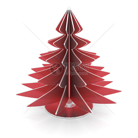 圣诞树纪念品节日金属白色红色体积图片
